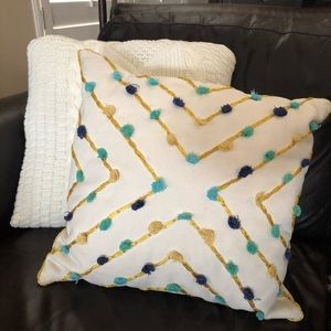 Anthropologie tassel square pillow